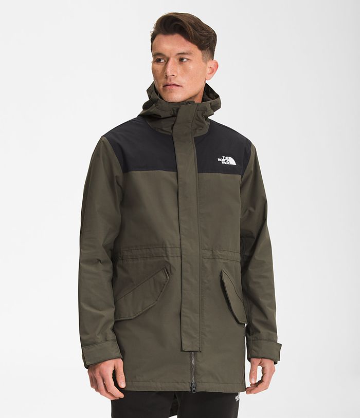 Casaca Impermeable The North Face Hombre City Breeze Parka Verde/Negras - Peru 94536CSKN
